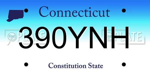 390YNH Connecticut License Plate
