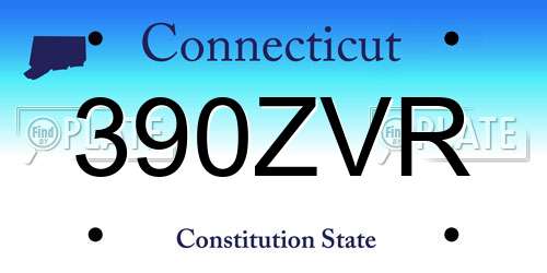 390ZVR Connecticut License Plate