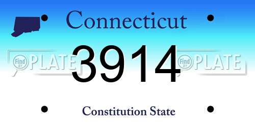 3914 Connecticut License Plate