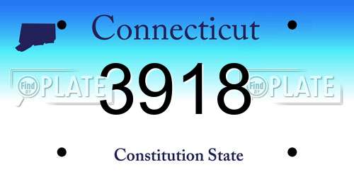 3918 Connecticut License Plate