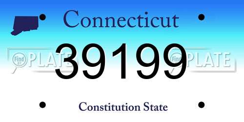 39199 Connecticut License Plate