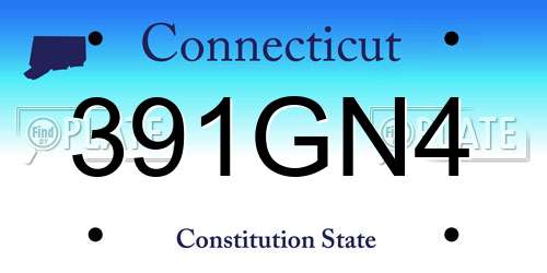 391GN4 Connecticut License Plate