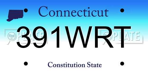 391WRT Connecticut License Plate