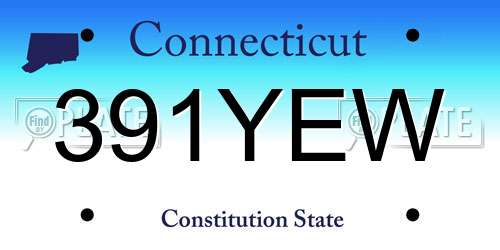 391YEW Connecticut License Plate