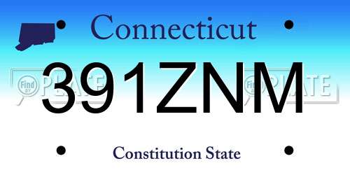 391ZNM Connecticut License Plate