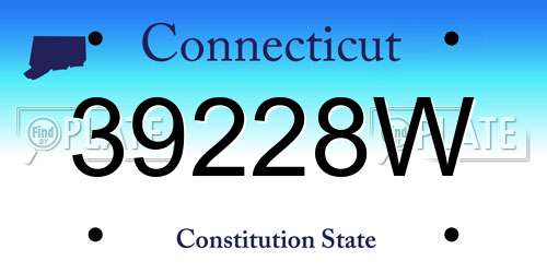 39228W Connecticut License Plate
