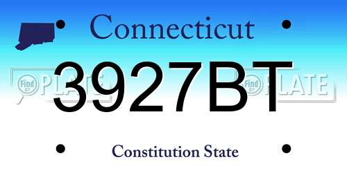 3927BT Connecticut License Plate