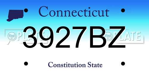 3927BZ Connecticut License Plate