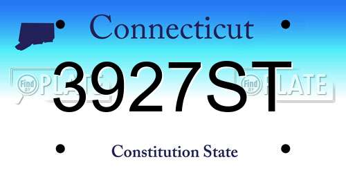 3927ST Connecticut License Plate