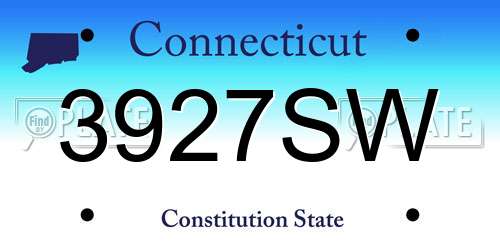 3927SW Connecticut License Plate