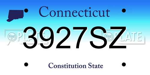 3927SZ Connecticut License Plate