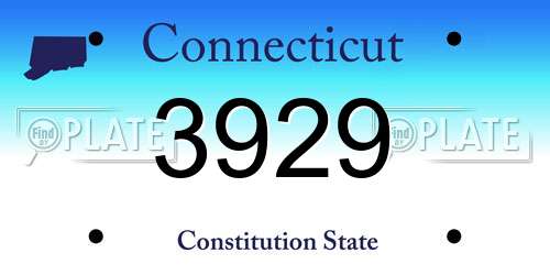 3929 Connecticut License Plate
