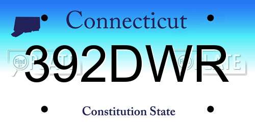 392DWR Connecticut License Plate