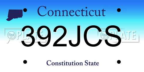 392JCS Connecticut License Plate