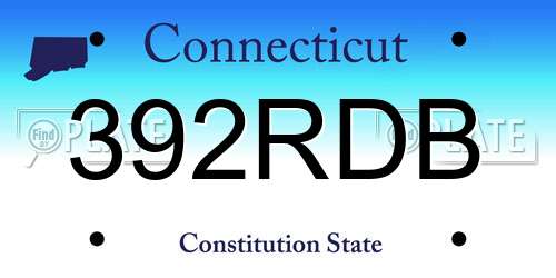 392RDB Connecticut License Plate