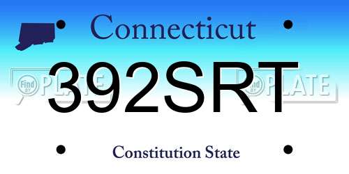 392SRT Connecticut License Plate
