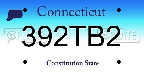 392TB2 Connecticut License Plate