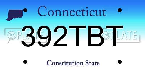 392TBT Connecticut License Plate