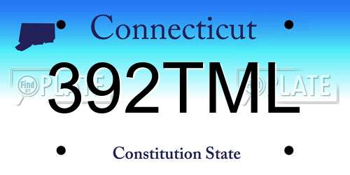 392TML Connecticut License Plate