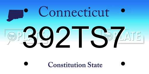 392TS7 Connecticut License Plate