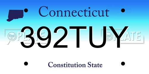 392TUY Connecticut License Plate
