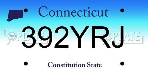 392YRJ Connecticut License Plate