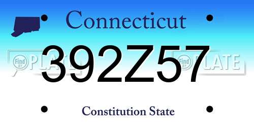 392Z57 Connecticut License Plate