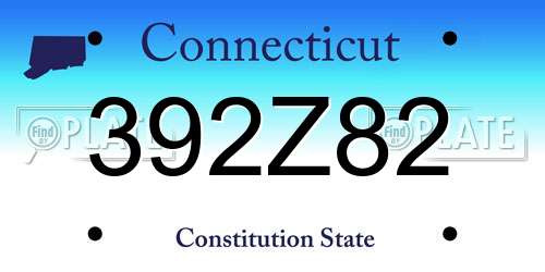 392Z82 Connecticut License Plate