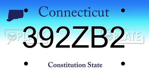 392ZB2 Connecticut License Plate