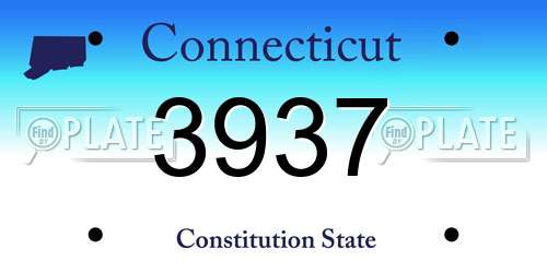 3937 Connecticut License Plate