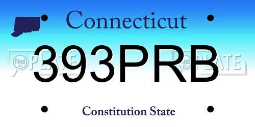 393PRB Connecticut License Plate