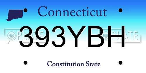393YBH Connecticut License Plate