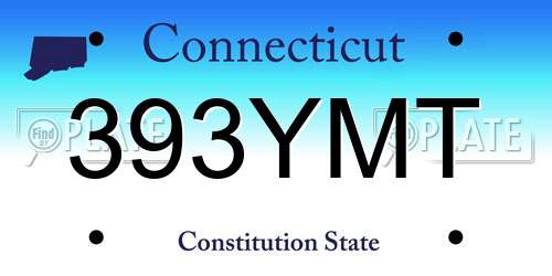393YMT Connecticut License Plate