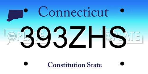 393ZHS Connecticut License Plate