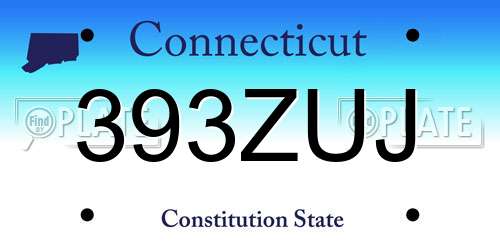 393ZUJ Connecticut License Plate