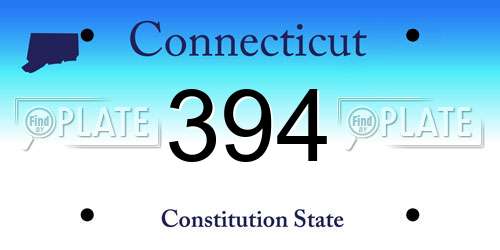394 Connecticut License Plate