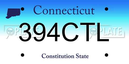 394CTL Connecticut License Plate