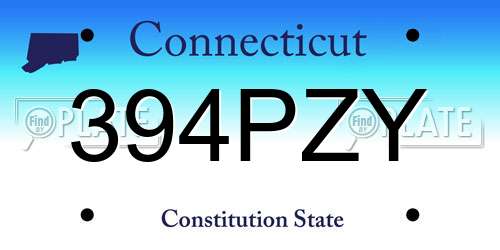 394PZY Connecticut License Plate
