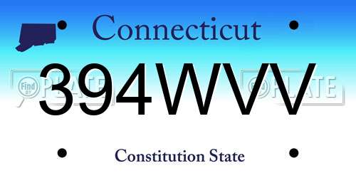 394WVV Connecticut License Plate