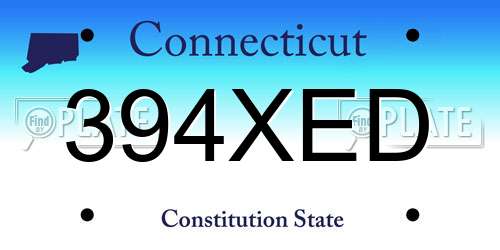 394XED Connecticut License Plate