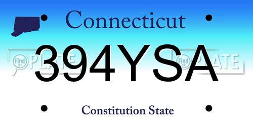 394YSA Connecticut License Plate