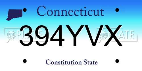 394YVX Connecticut License Plate