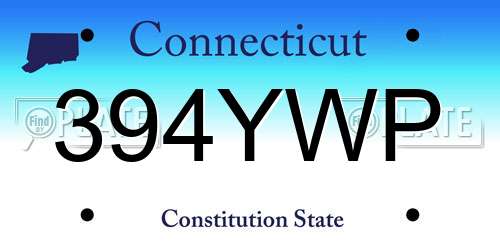 394YWP Connecticut License Plate