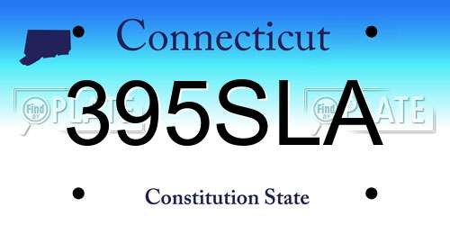 395SLA Connecticut License Plate