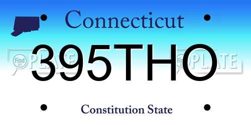 395THO Connecticut License Plate