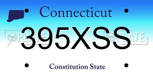 395XSS Connecticut License Plate