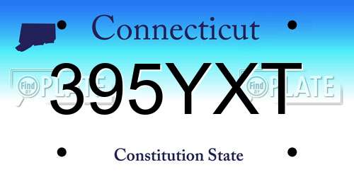 395YXT Connecticut License Plate