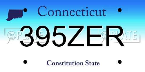 395ZER Connecticut License Plate