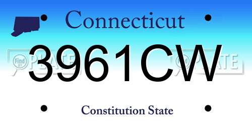 3961CW Connecticut License Plate