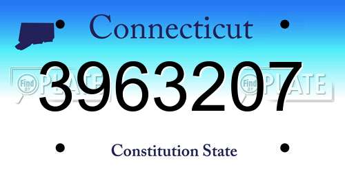 3963207 Connecticut License Plate